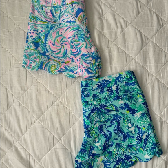 Bundle Lilly Pulitzer Blue and Green Bermuda Shorts Vibrant Patter - Picture 3 of 11